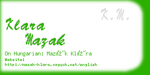 klara mazak business card